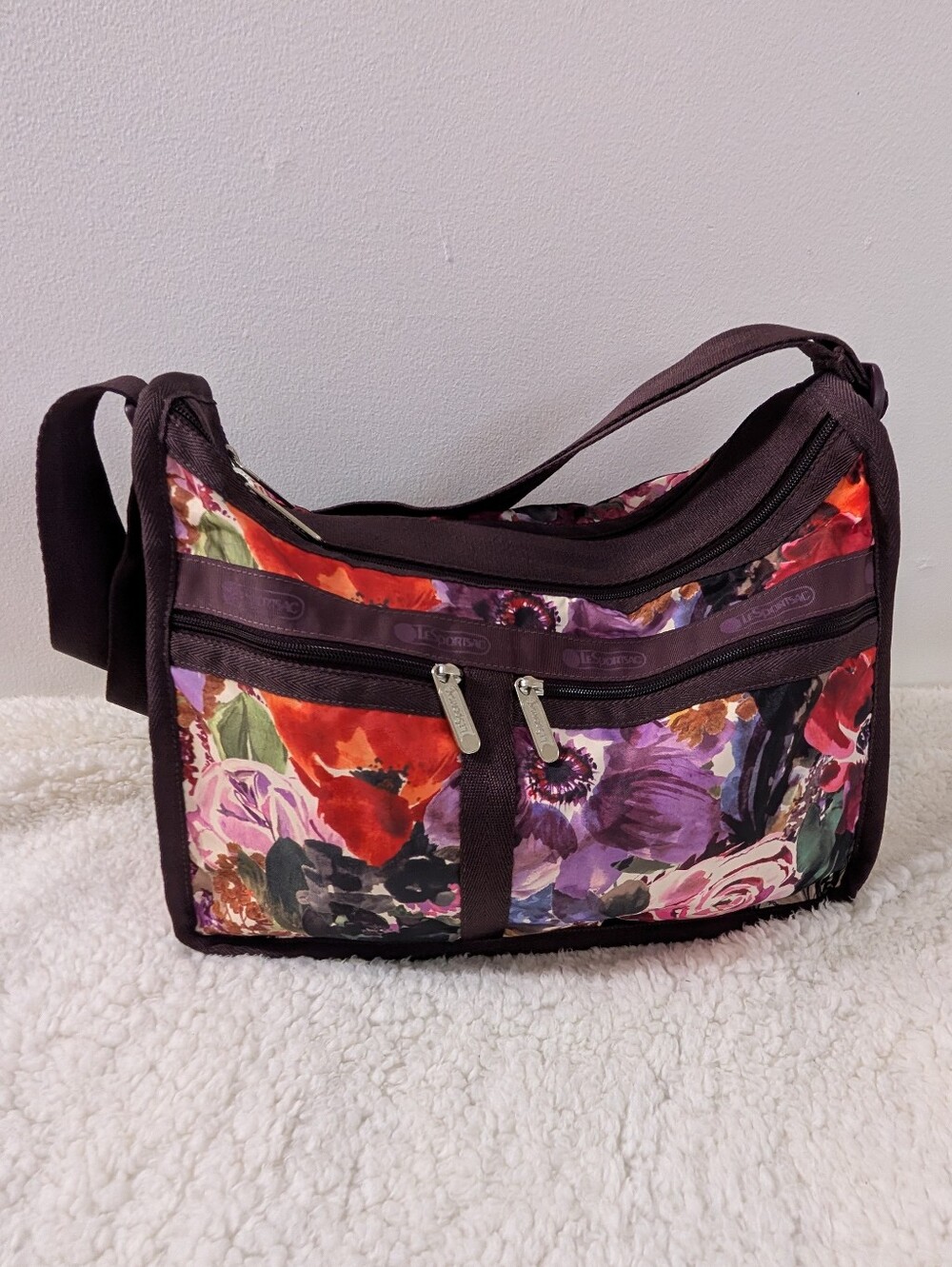 LeSportsac Purple Floral Shoulder Bag
